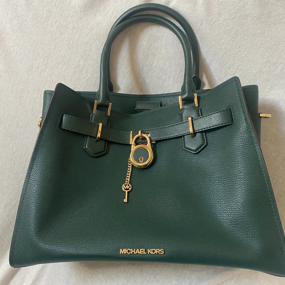 RARE - Michael Kors Hamilton Satchel - Racing Green